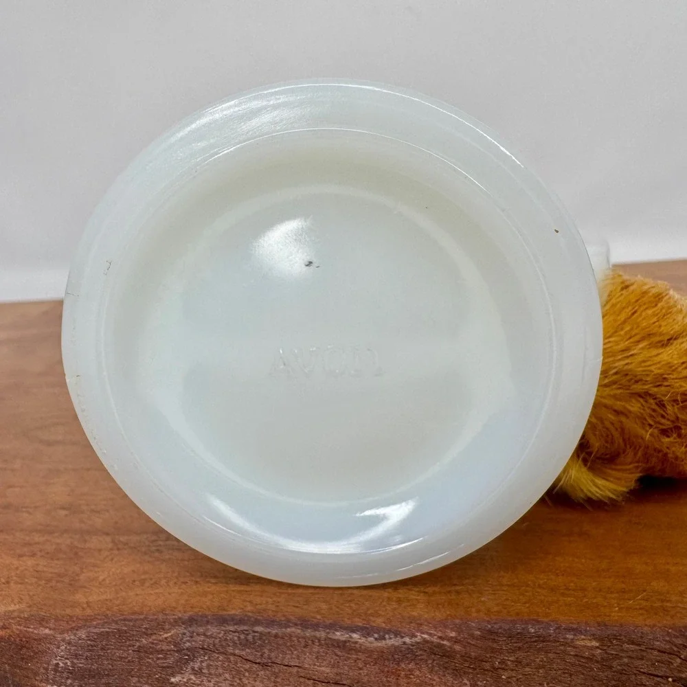 Vintage Avon Milk Glass Train Shaving Mug & Dubl Duck M-4 Aluminum Brush Set